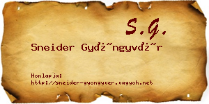 Sneider Gyöngyvér névjegykártya
